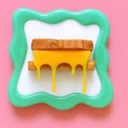 Grilled Cheese Resin Wall Art Sculpture Kitsch Dopamine Decor Retro Kitchen Hanging Food Pop Quirky Cheesy Home Accent - thumbnail 1