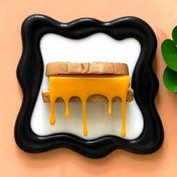 Grilled Cheese Resin Wall Art Sculpture Kitsch Dopamine Decor Retro Kitchen Hanging Food Pop Quirky Cheesy Home Accent - thumbnail 3
