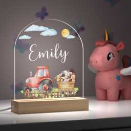 Personalised Farm Night Light Custom Farmyard Nursery Led Lamp With Any Name - thumbnail 3