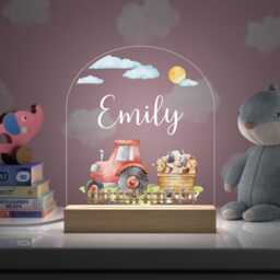 Personalised Farm Night Light Custom Farmyard Nursery Led Lamp With Any Name - thumbnail 2