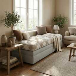 Linen Window Seat Cushion, Indoor French Style Floor Cushion - thumbnail 3