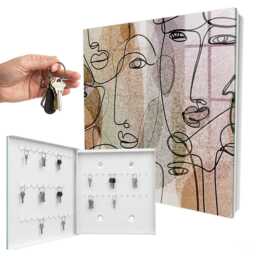 Lineart Key Cabinet For Home, Beige Box Wall, Abstraction, Lovers Of Art & Abstraction - thumbnail 2