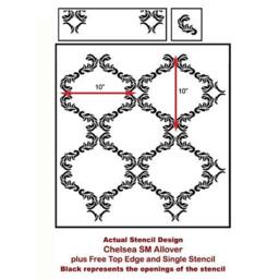 Chelsea Allover Wall Pattern - Small Scale Reusable Stencil Patterns For Walls Just Like Wallpaper Diy Decor - thumbnail 4