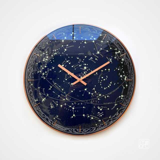 Glow in The Dark Star Clock Celestial Constellations, Galaxy Wall Art - image 1