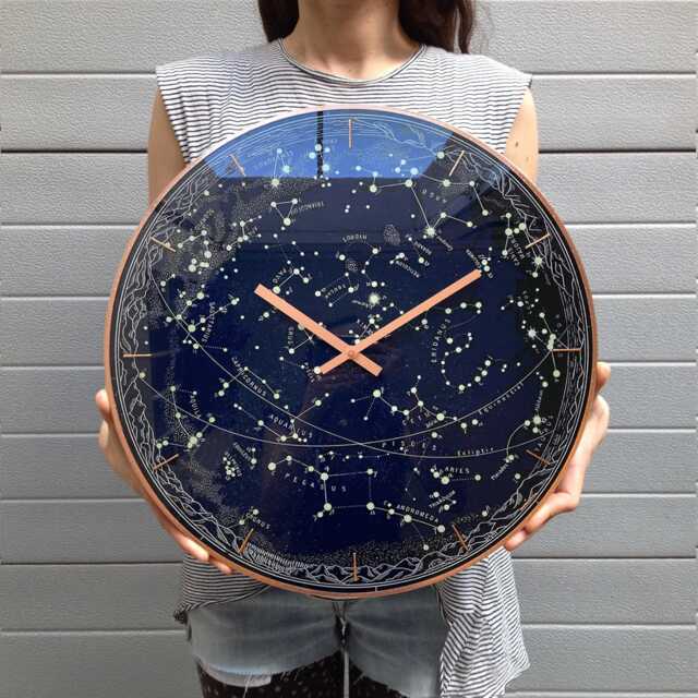 Glow in The Dark Star Clock Celestial Constellations, Galaxy Wall Art - image 1