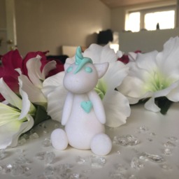 White Glitter Unicorn With Mint Details - thumbnail 1