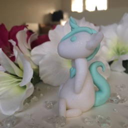 White Glitter Unicorn With Mint Details - thumbnail 3