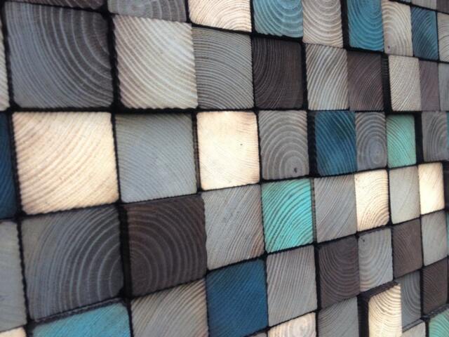Reclaimed Pine Wood Wall Art - Geometric Sculpture - image 1