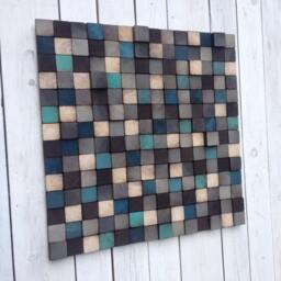 Reclaimed Pine Wood Wall Art - Geometric Sculpture - thumbnail 2