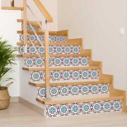 Red Cream Tile Stickers Fliesenaufkleber Wall Mural Bath Tile Mexican Set Of 20 Tiles Star Decals Kitchen Tiles K20 - thumbnail 3