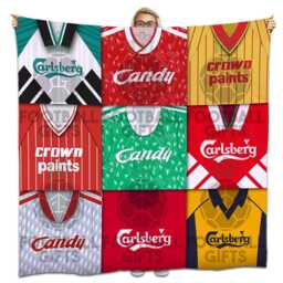 Liverpool Classic Kits Montage Retro Shirt Fleece Blanket/Throw Great Gift For Kopites Fans