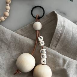 Personalised Wood & Vegan Leather Keyring Eco-Friendly Hygge Gift - thumbnail 3