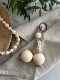 Personalised Wood & Vegan Leather Keyring Eco-Friendly Hygge Gift