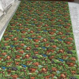 Dinosaur Pillow Blanket, Green, Brown, Dinosaurs, Dino, Fleece, Boy, Quilted, Travel, Camping - thumbnail 2