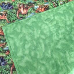 Dinosaur Pillow Blanket, Green, Brown, Dinosaurs, Dino, Fleece, Boy, Quilted, Travel, Camping - thumbnail 3