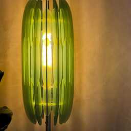 Avocado Cactus Lampshade Green Acrylic Mid Century Modern Lighting - thumbnail 2