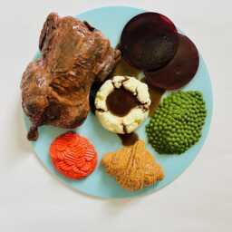 Chicken Dinner Plate Wall Hanging/Dopamine D??cor/Fake Food/Kitchen D??cor/Food D??cor/Pop Art/Maximalist D??cor/Funny Clock/Unique Gift - thumbnail 2