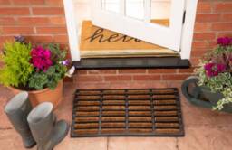Rubber Tray With Coir Brushes Doormat 60 X 40 2cm Anti Slip Backing - thumbnail 1