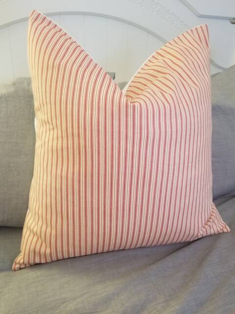 Ticking Stripe Pillow Cover Farmhouse Country Decor - image 1