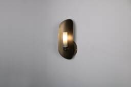 Ellipse Wall Lighting - Brass Matte Glass Lamp Vanity Light Fixture, Sconce, Lamp, , Small