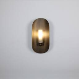 Ellipse Wall Lighting - Brass Matte Glass Lamp Vanity Light Fixture, Sconce, Lamp, , Small - thumbnail 2