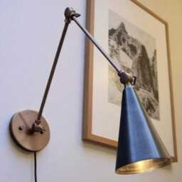 Italian Brass Wall Scone Mid Century Minimalist Handmade Vintage Indoor Light - thumbnail 3