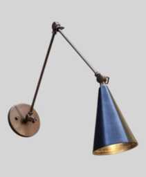 Italian Brass Wall Scone Mid Century Minimalist Handmade Vintage Indoor Light - thumbnail 1