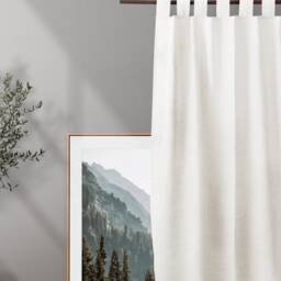 Tab Top Linen Curtain Panel, Farmhouse Style - thumbnail 3