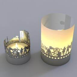 Munich Skyline Shadow Play Candle - Bavarian Souvenir Gift - thumbnail 3
