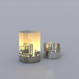 Munich Skyline Shadow Play Candle - Bavarian Souvenir Gift - thumbnail 4