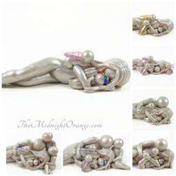 Rainbow Baby Blessing Sculpture Handmade Clay Art With Crystal Crown - thumbnail 3