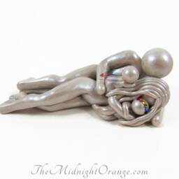 Rainbow Baby Blessing Sculpture Handmade Clay Art With Crystal Crown - thumbnail 2