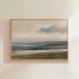 Sage Hills Poster, Rolling Landscape Wall Art, Neutral Country Print - thumbnail 1