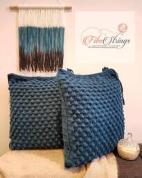 Crochet Bobble Cushions - Cushion Cover Only Handmade Modern Decor Throw Pillow - thumbnail 1