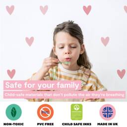 Pink Heart Wall Decals - Fabric Peel & Stick Sticker Set For Kids Rooms & Nursery - thumbnail 3