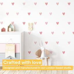 Pink Heart Wall Decals - Fabric Peel & Stick Sticker Set For Kids Rooms & Nursery - thumbnail 2