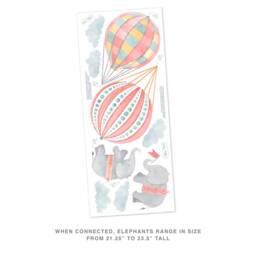 Sky High Hot Air Balloon Elephants - Pink Peel-And-stick Wall Decals Mej - thumbnail 2