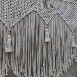 Geometric Home Decor, Macrame Over Bed Wall Art, Large Hanging - thumbnail 3