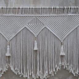 Geometric Home Decor, Macrame Over Bed Wall Art, Large Hanging - thumbnail 4