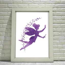 Magical Fairy Print Set Purple Nursery Decor - thumbnail 3