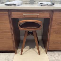 Swiveling Wood Stool, Vanity Usa Made - thumbnail 2