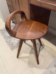 Swiveling Wood Stool, Vanity Usa Made - thumbnail 1