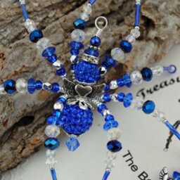 Celestial Crystal Guardian Love Suncatcher Angel Fairy Wings Good Luck Beaded Christmas Spider Legend, Ornament, Decoration - thumbnail 2