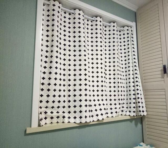 Plus Sign Cafe Curtain Window Valance/Curtains For Living Room/Window Treatment/Kitchen Bathroom Nursery Curtain-Custom Tie Up, Tab, Ikea Tape - image 1