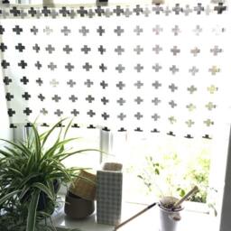 Plus Sign Cafe Curtain Window Valance/Curtains For Living Room/Window Treatment/Kitchen Bathroom Nursery Curtain-Custom Tie Up, Tab, Ikea Tape - thumbnail 2