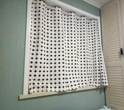 Plus Sign Cafe Curtain Window Valance/Curtains For Living Room/Window Treatment/Kitchen Bathroom Nursery Curtain-Custom Tie Up, Tab, Ikea Tape - thumbnail 1