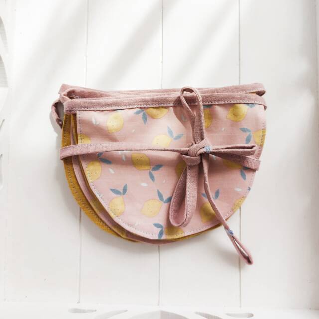 Lemon Linen Garland Pastel Scandinavian Bunting, Nursery Decor - image 1