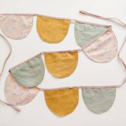 Lemon Linen Garland Pastel Scandinavian Bunting, Nursery Decor - thumbnail 3