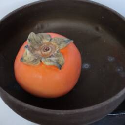 Ceramic Persimmon Lotus Handmade Realistic - 1 Pc, Winter Fruit, Kitchen Decor, Gift - thumbnail 4