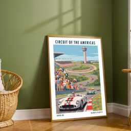 Circuit Of The Americas, Texas F1 Travel Poster - Austin Motorsport Racing Race Track Illustration Art Print Usa - thumbnail 2